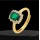 Eleganter Verstellbarer Ring – Grüner Stein, 18K Vergoldet
