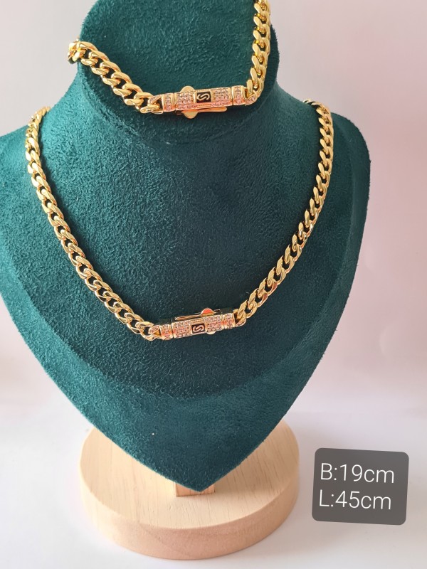 Set aus Kette und Armband – 14K vergoldet