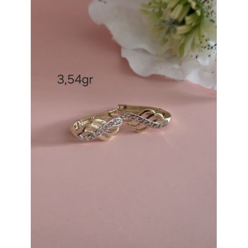 14K Goldohrringe – Bicolor Design