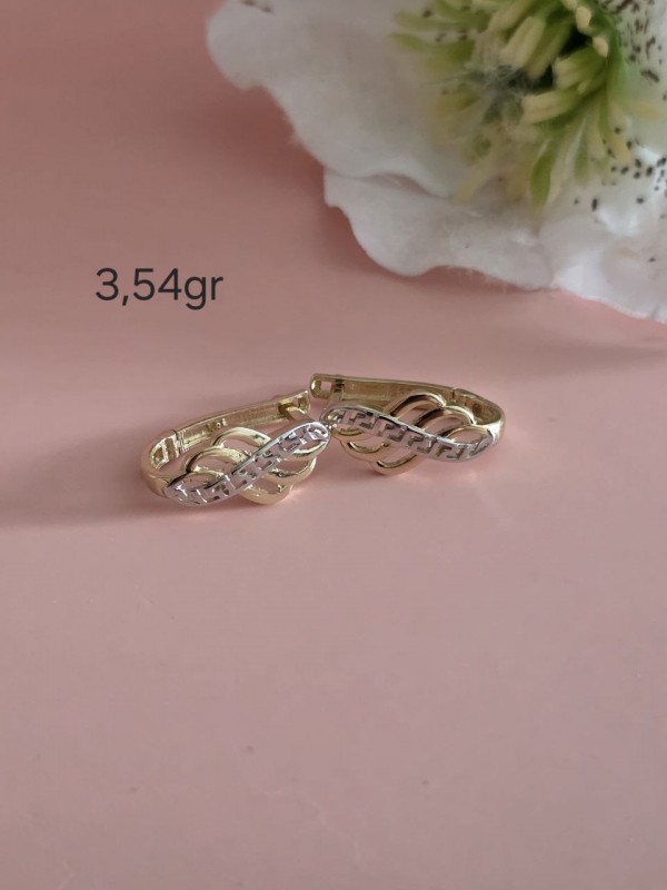 14K Goldohrringe – Bicolor Design