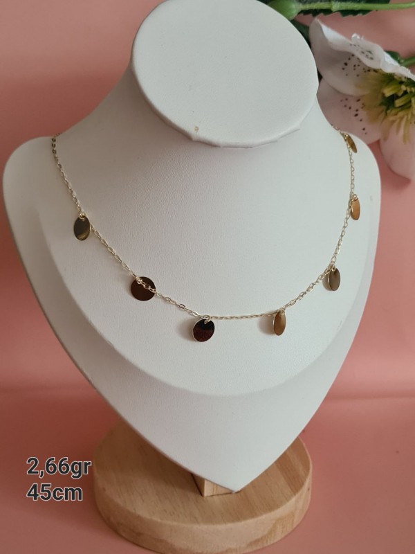  14K Goldkette – Plättchen Design 
