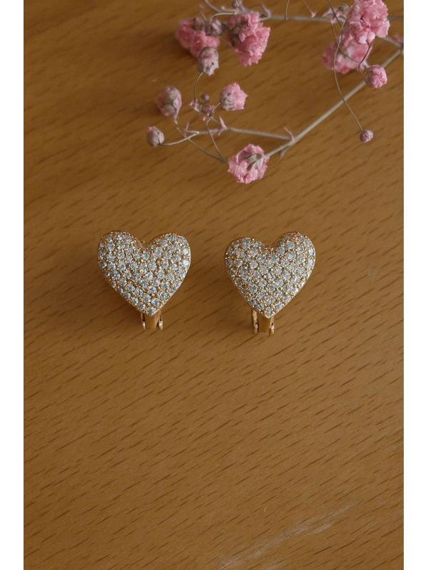 Herz-Ohrringe mit Kristalle